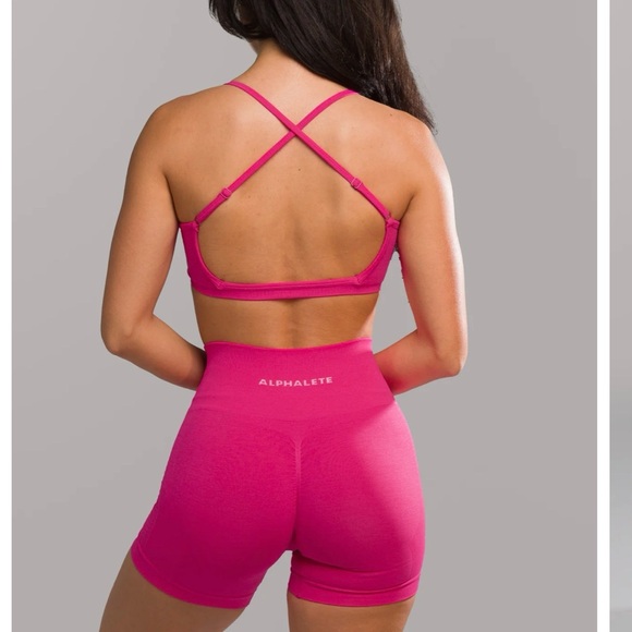 Alphalete Amplify Open Back Sports Bra in Bloom - Picture 4 of 4